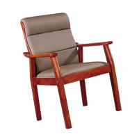 办公椅 白寅 固定扶手 皮质 浅咖色 500