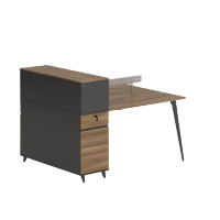 办公桌 白寅 人造板 胡桃色 1人