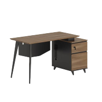 办公桌 白寅 人造板 胡桃色 1人