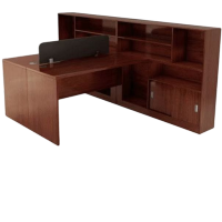 白寅 人造板胡桃色办公桌 2人