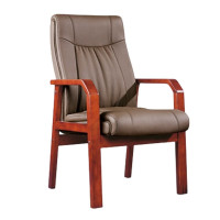 办公椅 白寅 固定扶手 人造革 浅咖色 600