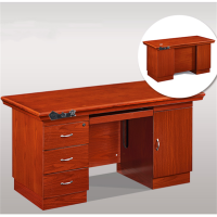 办公桌 白寅 人造板 胡桃色 1人 BY-BGZ1416-16