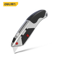 得力(deli)美工刀 10连发重型自锁锌合金美工刀 T型软胶壁纸刀裁纸刀地毯刀含10刀片 DL4262