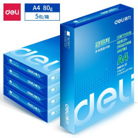 得力(deli)7419 莱茵河 80g A4 复印纸 打印纸 标签 500张/包 5包