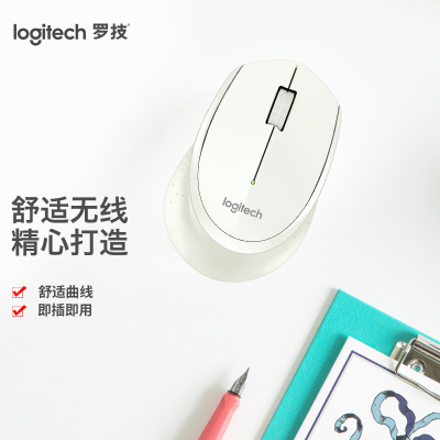 罗技(Logitech)M275鼠标 无线鼠标 白色