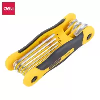 得力(deli)折叠内六角扳手套装 便携式平头内六角扳手组合折叠式内六角扳手8件套 DL3598