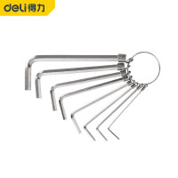 得力(deli)5把装 DL3080 内六角扳手套装内六角螺丝刀球头内六方扳手加长6角工具 吊环平头8件套1.5-6mm