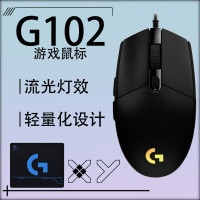 鼠标 罗技/Logitech G102 普通鼠(100-120mm) 有线 黑色