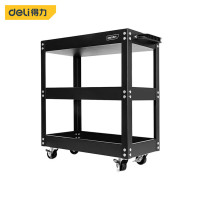 得力(deli)工具车手推车3层 多功能维修车间移动零件架子带万向轮 DL433013