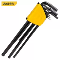 得力(deli)发黑特长球头内六角9件套 内六角扳手套装内六角螺丝刀 DL232309H
