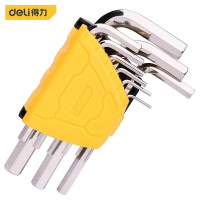 得力(deli)内六角扳手板子六方6角工具内六梅花螺丝六棱角耐磨组合便携多功 平头内六角9件套DL230009