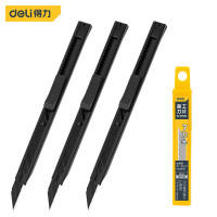 得力(deli)4件套铁壳美工刀壁纸刀裁纸刀地毯刀9mm3把刀+刀片 9mm(DL007H-4)