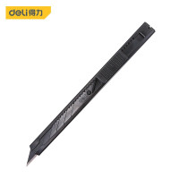 得力(deli)DL007H 自锁小号美工刀壁纸刀裁纸刀地毯刀9mm7刀头黑刃30°角SK5钢