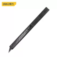 得力(deli)DL007H 自锁小号美工刀壁纸刀裁纸刀地毯刀9mm7刀头黑刃30°角SK5钢