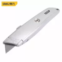 得力(deli)美工刀金属刀片裁纸刀壁纸刀刀工具刀 SK2刀片铝合金美工刀(内置2刀片)DL4260