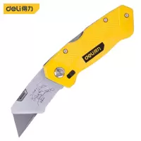 得力(deli)多功能重型折叠美工刀锌合金割刀T型美工刀壁纸刀地毯刀6刀片SK5 重型折叠美工刀 DL006Z