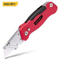 得力(deli)美工刀重型全钢加厚工具折叠壁纸刀电工刀专用裁纸切割刀片多功能 工业级折叠割刀梯形 DL030
