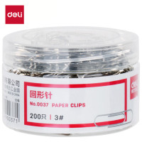 得力(deli) 办公用品 29mm镀镍回形针 3#金属曲别针 10盒装