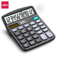 得力(deli)双电源桌面办公计算器 12位大屏幕桌面计算机 办公文具用品 837ES