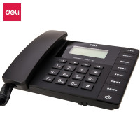 得力(deli)13567电话机商务办公家用横式电话机座机免电池时尚造型 黑/白 随机 单个装
