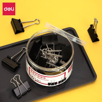 得力(deli)24只41mm省力黑色长尾夹票夹 办公用品 大号8562