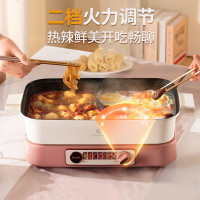 利仁(Liven)鸳鸯锅电火锅专用锅电煮锅电锅多功能锅多用途料理锅分体式家用电热锅火锅锅7升大容量 DHG-700BY