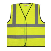 谋福CNMF 安全反光背心马甲 户外施工服 加宽反光条马甲骑行服 反光衣 荧光黄肩部有反光条 8024-2