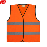 谋福CNMF 安全反光背心马甲 户外施工服 加宽反光条马甲骑行服 反光衣 荧光橙肩部无反光条 8023-2