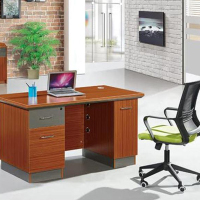 办公桌 白寅 人造板 胡桃色 1人