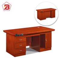 办公桌 白寅 人造板 胡桃色 1人 BY-BGZ1619-16