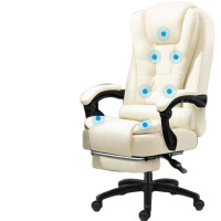 办公椅 白寅 固定扶手 皮质 米白色 670