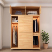简易衣柜 白寅 100077024295 六门 原木色