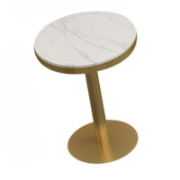 白寅白色圆形岩板茶几