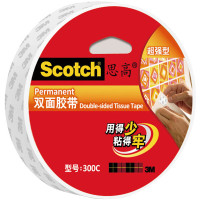 3M 思高 胶带 双面棉纸胶带(超强型) 300C-24mm 24mm*9.5m 办公用品