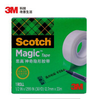 3M 思高 隐形胶带 磨砂透明神奇错题胶带 无痕隐形 可黏错题 办公用品 810-CH33 12.7mm×33m 1包装
