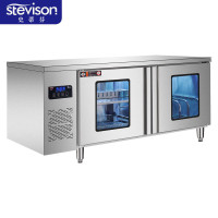 史蒂芬(stevison) XDZ580-130D/5Z消毒柜工作台不锈钢加钢化玻璃透窗柜门平板式层架 触摸式电脑屏控制