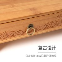 倍方 电脑显示器增高架 台式电脑支架实木底座 显示器架子底座 笔记本键盘收纳架 仿古云纹 73102