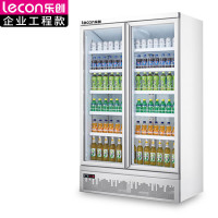 乐创(lecon)展示柜冷藏 饮料柜 下置大容积立式双门嵌入式便利店果蔬水果保鲜柜 LC-J-ZSC02