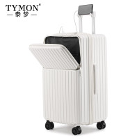 Tymon泰梦大容量行李箱拉链款多功能旅行箱USB充电接口拉杆箱 星空物语 珠光白 24英寸