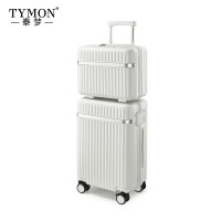 Tymon泰梦 大容量行李箱拉链款出差旅行子母拉杆箱高端密码箱 双子星座 珠光白 24英寸
