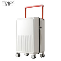 Tymon泰梦 时尚宽拉杆旅行箱拉链箱男女出差旅行大容量行李箱 TM-J19 珍珠白 20英寸