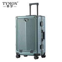 Tymon泰梦 行李箱前开盖多功能铝框双排刹车USB接口杯架逐梦T系列B002 墨绿色 20英寸