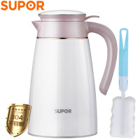 苏泊尔(SUPOR) 暖壶304不锈钢高真空保温瓶 家用运动旅行壶旅游壶暖水瓶 1.6L KC16AP1樱花粉