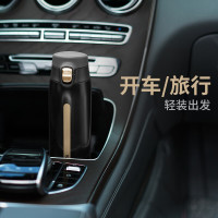 苏泊尔(SUPOR)保温杯304不锈钢真空水杯轻量杯男女便携商务杯子情侣车载杯 380ml KC38CR10墨黑