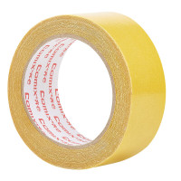 齐心(Comix)强力双面布基胶带40mm*10米*280μm单卷装 高粘度地毯墙面固定撕下无痕 BJ4010黄色