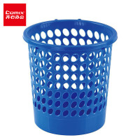 齐心 L201 圆形经济型垃圾桶 直径24cm 蓝*5