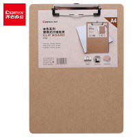 齐心 A754 本色系列 便携式纤维板夹 竖式 A4 黄*6