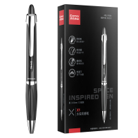 齐心 X1 太空灵感笔 速干 双珠子弹头 0.5mm 黑*24