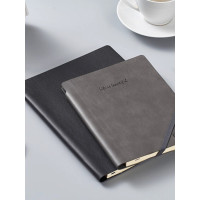 齐心 CK4611 简约系列皮面本 宽行距 18K 74张 黑*4