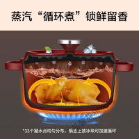 苏泊尔(SUPOR) 汤锅珐琅锅铸铁锅炖锅煮锅多容量可选搪瓷锅煲汤燃气电磁炉通用 酒红-直径 24cm